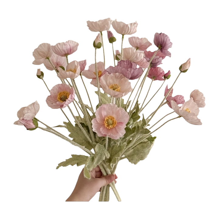 Flores Artificiales de Papulina y Peonía 7pcs/8pcs Ideal para Decoración de Sala, Jardín, Interiores Decoración Luminosa