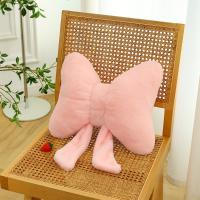 Creative Plush Bow Pillow Cute Solid Color Bow Throw Pillows Stuffed Waist Support Bowknot Waist Pillows for Car Interior - details 8