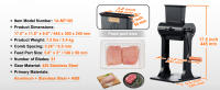 SucceBuy Ablandador de carne comercial, máquina ablandadora de carne de acero inoxidable resistente, herramienta de cocina de operación manual rápida y fácil, puerto de alimentación de 5,8 pulgadas para carne de res, pavo, pollo, cerdo, filete y pescado - details 5