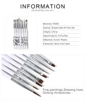 Kit de Brochas para Diseño de Uñas KADS 8Pcs Herramientas de Manicura DIY Para Esmalte de Gel UV y Pincel de Pintura Ideal para Dibujar Rayas y Puntos - details 2