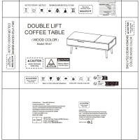 Mesa de Centro, Mesa de Centro Regulable en Altura, Extraíble, Extensible, Compartimento de Almacenaje Oculto Independiente, Tablero Elevable Doble, Mesa de Sofá de Salón, Color Nogal - details 44