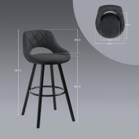 Juego de Taburetes de Cocina Alto 2 Piezas con Resalto y Reposapiés Altos para Bistro, Cafetería y Cocina Funda de Piel Sintética y Patas de Madera Blanco - details 20