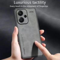 Teléfono de cuero retro para Xiaomi Redmi Note 13 Pro+ Plus 5G, funda protectora a prueba de golpes y prevención de caídas - details 1