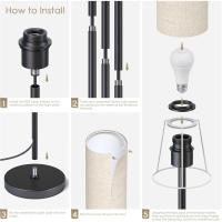 Lámpara de pie LED, lámpara de pie regulable para sala de estar, lámpara de pie con temperatura de 3 colores, lámpara de lectura con pantalla de lino e interruptor de pie - details 5