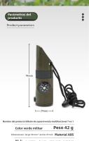 Silbato Multifuncional de Siete en Uno para Sobrevivencia al Aire Libre: Ideal para Excursiones, Campamentos y Aventuras al Campo, en Color Verde Militar - details 1