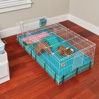 MidWest Homes for Pets Guinea Habitat modelo 171GHP Jaula para cobayas, con panel superior y panel divisor, color blanco y verde, 119,38 x 60,96 x 35,56 cm (largo x ancho x alto) - details 3