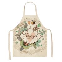 Delantal de lino con estampado Floral para adultos y niños, delantal de dibujos animados de plantas, accesorios de cocina para el hogar - details 11