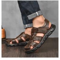 Zapatos Informales De Piel Auténtica Para Hombre, Sandalias Clásicas De Alta Calidad, Zapatillas Transpirables Para Caminar Al Aire Libre, Ideales Para El Verano - details 16