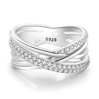 Anillo de plata de ley con circonita cúbica y cielo estrellado geométrico - details 19