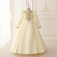 Vestido de princesa de manga larga bordado para niñas, disfraz de flores para niñas, vestido árabe de Dubái, bata musulmana de Ramadán. - details 10