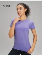 Camiseta deportiva de manga corta de secado rápido de diez colores, sudadera para mujer, ropa de Fitness transpirable, Top de manga corta para Yoga de Color sólido - details 14