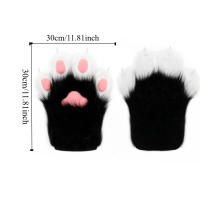 Guantes de disfraz de Cosplay de dibujos animados, traje de Fursuit Kigurumi, guantes de pata de gato de peluche, accesorios de Cosplay peludos gruesos, regalos - details 0