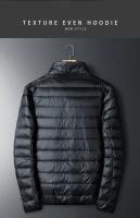 Chaqueta holgada de plumas de ganso blanco, chaqueta ligera con capucha, cuello alto para hombre, corte ajustado con capucha juvenil - details 5