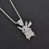 Nuevos collares de estilo europeo y americano con personajes de dibujos animados y anime, material de circonio sintético, accesorios de diamantes realistas y adornos de cantantes de rap de moda. - details 3