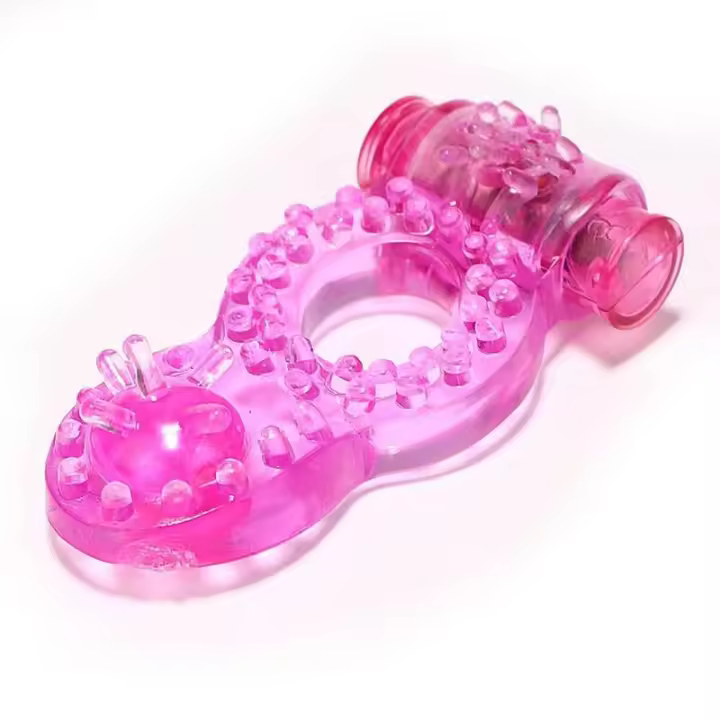 Anillo vibratorio estimulador de clítoris retardante de eyaculación hombre juguetes sexuales para pareja Vagina orgasmo vibrador de placer Dual - 1