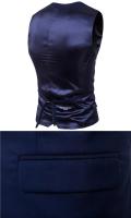 2019 nuevos hombres Slim Fit otoño chaleco de un solo pecho estilo coreano ropa Casual bolsillo falso para una silueta más delgada - details 2