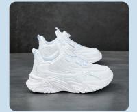 Zapatillas De Correr Para Niños 2023 Zapatos Deportivos Blancos Para Niños Y Niñas Casual Transpirables De Cuero Con Cordones Y Hebilla Adecuadas Para Otoño - details 17