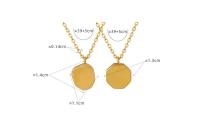 Collar colgante de forma irregular para mujer, cadena de clavícula, acero de titanio simple chapado en oro de 18k - details 0