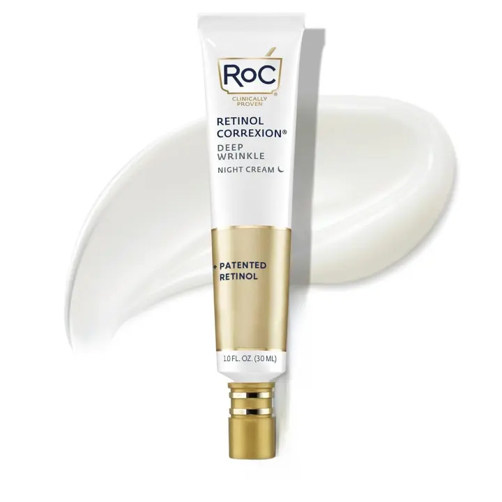 Crema de noche correctora de retinol RoC Cuidado facial diario con mascarilla para manchas profundas, crema hidratante de manteca de Sheda y ácido glicólico - 1