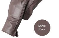 Guantes de piel de oveja para mujer, manoplas cortas de terciopelo fino para pantalla táctil, de cuero, de buena calidad, para invierno, 2226 - details 97