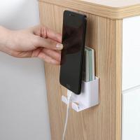 Caja de almacenamiento montada en la pared, organizador de Control remoto, soporte para enchufe de teléfono móvil, contenedor de carga colgante - details 8