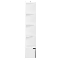 Estantería de 5 niveles, estante esquinero de pie, estantería blanca de almacenamiento, 1 armario con puerta - details 1