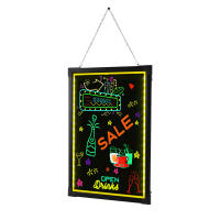 Tablero de dibujo con luz LED para escribir mensajes, cartel publicitario borrable de neón con 8 bolígrafos de 60x80cm/24x32 pulgadas para decoración, vallas publicitarias, pizarras - details 3
