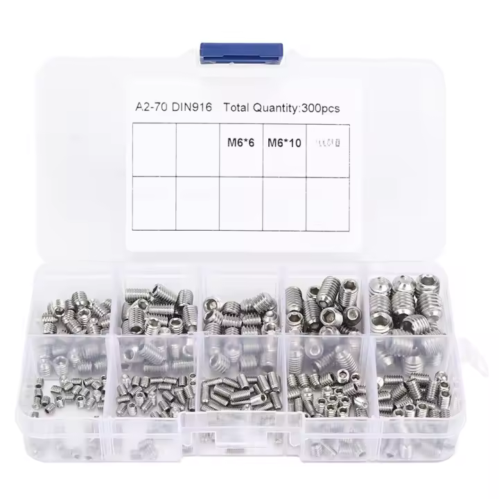 Juego de Tornillos Hexagonales de Acero Inoxidable 304 300 Piezas M3 M4 M5 M6 M8 - 1