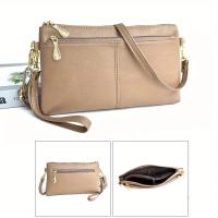 Bolso Bandolera de Lujo para Mujer con Bloqueo RFID - Correa de Hombro Ajustable, Cierre de Doble Cremallera, Bolso de Mano Azul Marino y Negro con Herrajes Dorados para Uso Diario y Formal, Bolso Bandolera - details 13
