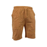 Verano Hombres Color Sólido Cinco Puntos Casual Pantalones Cortos Cordón Transpirable Pantalones de Playa Algodón Lino Pantalones Cortos Deportivos - details 8