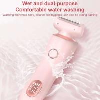 Eliminación indolora en casa 2 en 1 maquinillas de afeitar para mujer, recortadora de Bikini para vello púbico, Afeitadora eléctrica húmeda y seca - details 13