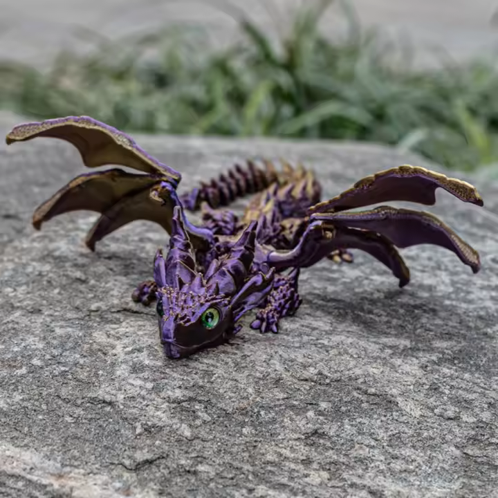 Juguete de Dragón Volador impreso en 3D con alas, articulación articulada, adorno de dragón simulado móvil, modelo creativo de dragón occidental PLA - 1