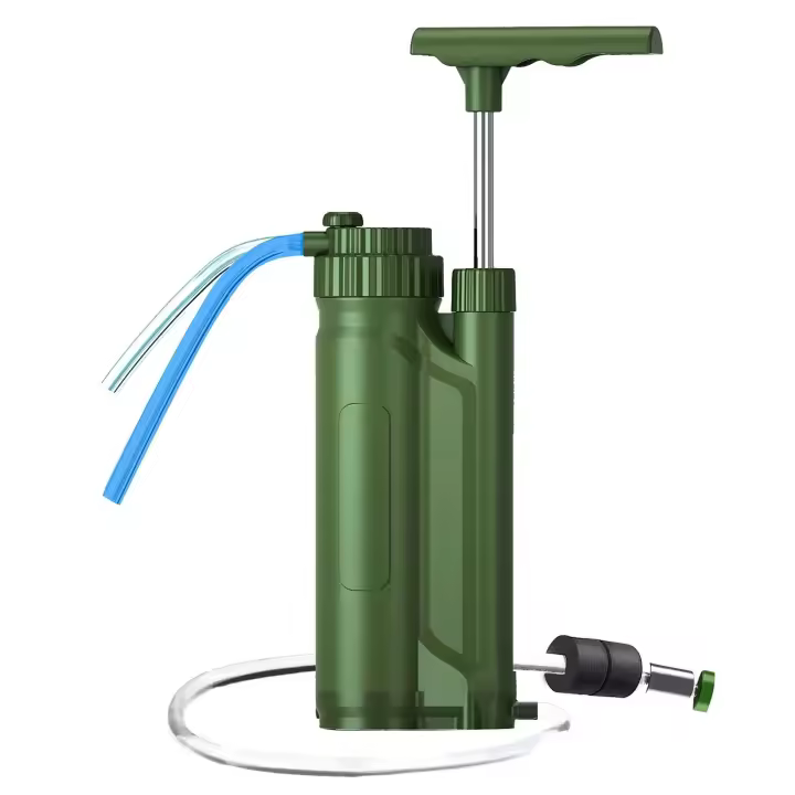 Bomba de filtro de ósmosis portátil, sistema de purificación de agua para exteriores, equipo de supervivencia para acampar, senderismo, viajes, emergencia - 1