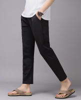 Pantalones informales de seda de hielo para hombre, Pantalones rectos transpirables finos para negocios, ropa de oficina para exteriores, Verano - details 4