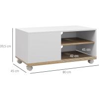 Mueble TV de Salón Moderno con Ruedas Pantalla de Televisión de 42 Pulgadas con 1 Puerta y 2 Estantes de Almacenamiento - details 2