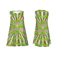Vestido Duo de búho sin mangas informal para mujer, divertido pájaro verde, viajes personalizados, D-Duogos - details 162