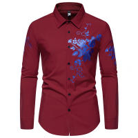 Camisa de Manga Larga con Estampado de Flor Camisas Casuales para Hombres en Otoño - details 27
