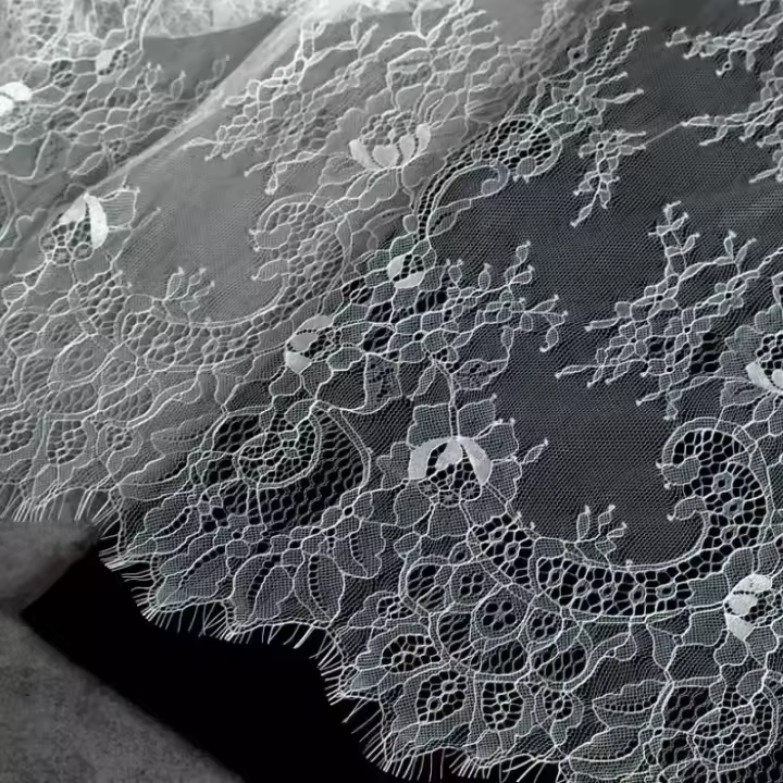 encaje de seda para vestido y falda 3m de largo y 1.5m de ancho material de tela de red poliéster decorativo para el hogar y la mesa - 1
