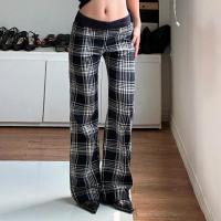 Otoño Invierno mujer pierna recta a cuadros pantalones de cintura femenina Haruku ropa cómoda - details 5