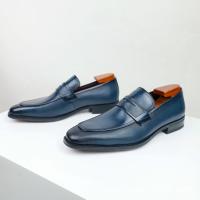 Mocasines de los hombres zapatos de cuero de negocios casuales cabeza cuadrada versátil de los hombres - details 8