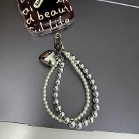 Para Ins, cuentas de plata y perlas, cadena doble, gota de amor, cadena para teléfono móvil, cadena para teléfono móvil, llavero colgante para coche, teléfono móvil apagado - details 0