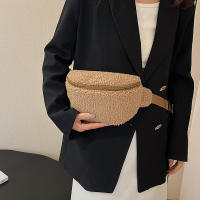 Cintura de felpa de invierno para mujer, bolso de cinturón para teléfono de estilo de diseñador de hombro informal Unisex - details 1
