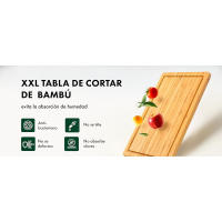 Blumtal Tabla De Cocina 100% Bambú - Tabla de Cortar de madera Resistente, Antiséptica, 38 x 25 cm