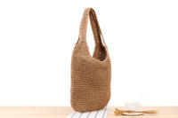 Bolso de playa de un solo hombro de la serie Grass Forest, tejido a mano, informal, de gran capacidad - details 2