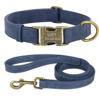 Conjunto Collar personalizado perro, correa plomo caminar, collares de cuero para mascotas, perros pequeños, medianos y grandes, - details 1