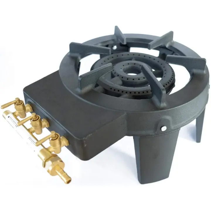 Calentador de gas fundido 9.8 KW 4 pies 3 grifos potente y estable, color negro - 1
