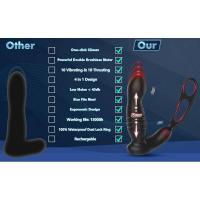 Empaque privado SEXY Vibrador Anal Telescópico Masajeador de Próstata Doble Anillo Juguetes Sexuales Hombres Gay Plug Anal Bluetooth APP Vibrador para Adultos - details 9
