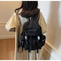 Mochila con cordón para exteriores de estilo coreano, mochila deportiva de nailon de viaje de Color sólido, bolso de hombro impermeable para senderismo de gran capacidad - details 11