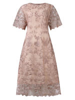 Vestidos Elegantes De Fiesta Para Mujer Tallas Grandes 4XL 5XL Verano Corto Manga Lace Floral Formal Midi Vestido De Boda - details 2