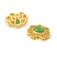 Pulseras de Abalorios Nepalaesas Estilo Vintage de Metal Dorado Mate 5PCS Accesorios de Joyería DIY - details 1